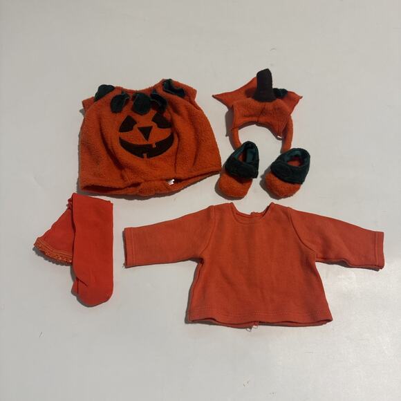 American Girl Bitty Baby Halloween Pumpkin Costume Headband Doll Clothes - Picture 1 of 10